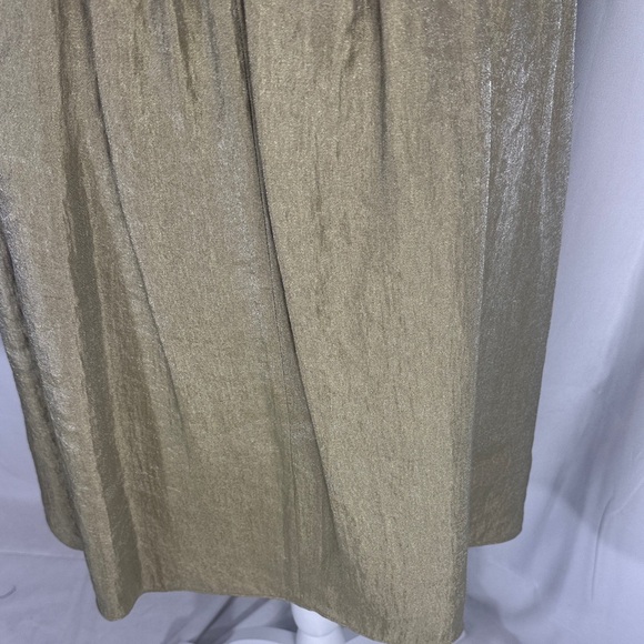 Elegant Olive Green Pleated Dress - Picture 12 of 12